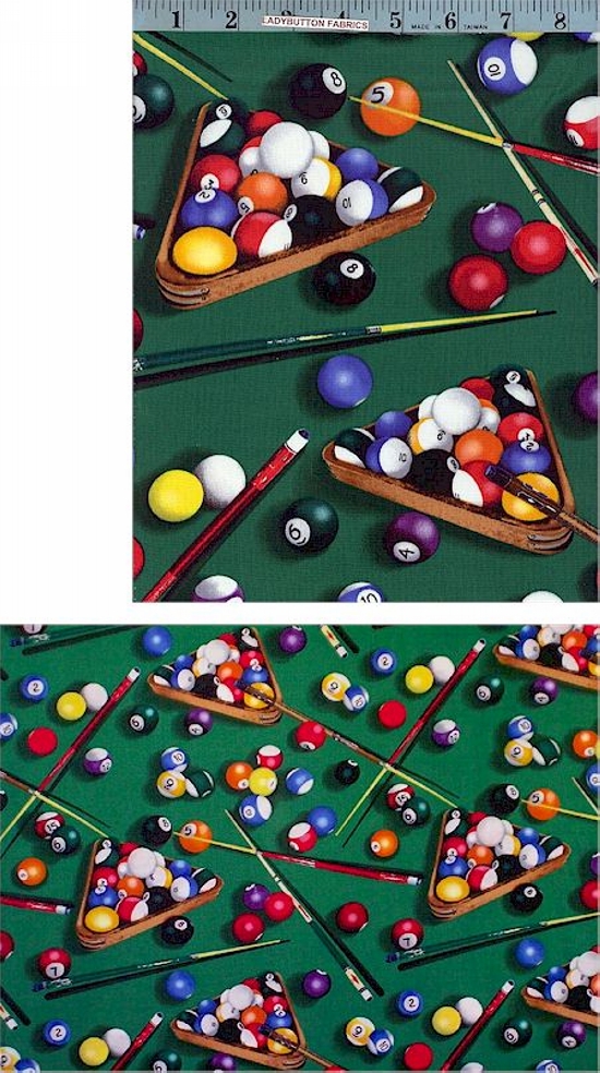 Billiards, Green, Timeless Treasures, Sports, Hobbies & Gambling