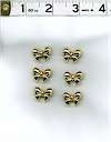 Goldtone Bow Buttons Set Of 6