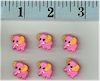 Pink Elephant Buttons Set Of 6