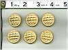 Gold Quilted Look Buttons Set Of 6