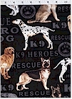Hero Dogs on Black, Benartex Fabrics