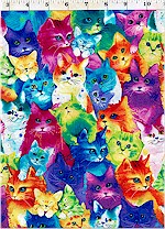 Rainbow Cats Packed, Timeless Treasures