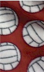 Volleyball Fleece Red, Baum Textiles
