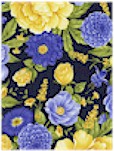 Shades of Flowers on Navy, Timeless Treasures