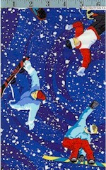 Snow Boarders, Blue, Michael Miller